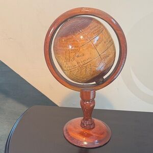Vintage Wooden Globe Decor